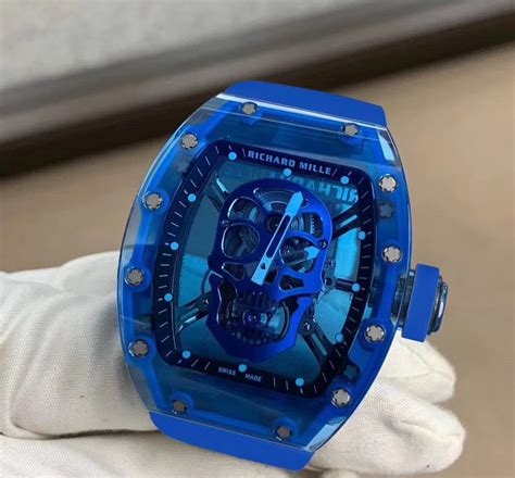 rm 52-01 blue sapphire tourbillon skull edition